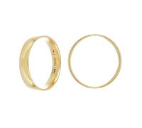 DelPia, Bague Modèle Alliance en Or 18 Carats et Argent Sterling 925 (épaisseur 44 mm, Jaune, Taille 12)