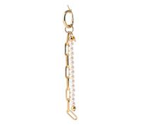 DelPia, Boucle d'oreille simple 2begold en or 18 carats et argent sterling 925 avec perles et maille Paperclip (79 mm) et boucle d'oreille en cercle dissociable (10 mm)