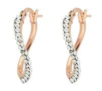 DelPia, Boucles d'Oreilles 2begold Or 18 carats Argent Sterling 925 Ovales à Vague avec Cristaux (10x15)