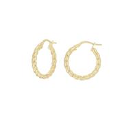 DelPia, Boucles d'Oreilles Pour Femme en Or Jaune 18 Carats et Argent Sterling 925 Modèle Torchon (10mm)