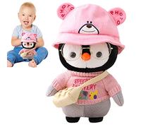 delr Animaux en Peluche pingouin, Oreillers Embrassables en Peluche pingouin Dessin Animé Coussin embrasse pingouin Mignon Oreiller pour Dormir Enfants Adultes
