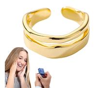 delr Bague double pour femme, doigt ouvert, double rang, argent sterling 925, bague vintage réglable, bijoux empilable, bague amour, cadeaux d'anniversaire, bijoux Fidget pour femme