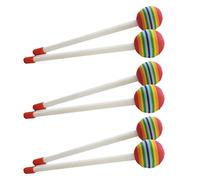 delr Baguettes arc-en- , 6 tambours en forme de roulette | Instruments à percussion doux, maillet xylophone pour concerts, fêtes, batterie pratique