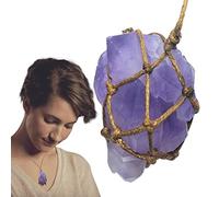 delr Cristaux d'améthyste | Collier en pierres de de | Colliers avec pendentif en pierres précieuses enveloppées Pierre pour bijoux en quartz Reiki spirituel naturel