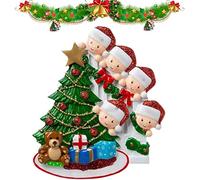 delr Décorations de Noël personnalisées Famille - Ornements pour Noël, décoration familiale, pendentifs avec nom DIY - Ornement famille autour du sapin, ornement cadeaux ouverture