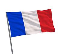delr Drapeau du drapeau français | Drapeau français résistant à la décoloration UV | Drapeau de la France en polyester double face pour l'extérieur, couleurs vives et résistant à la décoloration