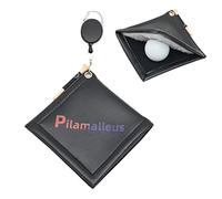 delr Golf sec et humide, en cuir synthétique avec clip rétractable et support pour tee - Serviette carrée imperméable pour balles de golf humides et sèches, nettoyant pour clubs de golf