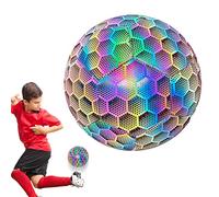 delr Illumina le football pour enfants, lueur réfléchissante dans le ballon de football foncé - ballon de football réfléchissant illuminé, taille 5, cadeaux sportifs pour garçons, coloré et argent