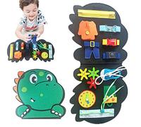 delr Jouet Livre Occupé | Livre Occupé de Dinosaure en feutre pour Enfants - Jouets éducatifs sensoriels pour les autismes, les cueilleurs et les jouets pour l'apprentissage précoce Livre