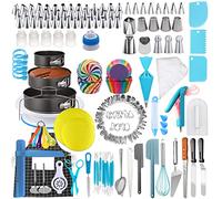 delr Kit de fournitures de décoration de gâteau pour débutants, outils de pâtisserie de four, 1 pointes de tourne-disque, spatule inclinée, 66 buses de tuyauterie - Outils de cuisson