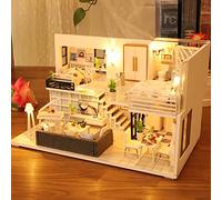 delr Kit maison de miniature avec mouvement musical pour meubles et couverture anti-poussière avec lumière LED, meilleur cadeau de San Valen-Tino pour et adultes - chambre faite à la