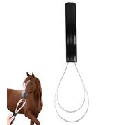 delr Lame d'élevage pour chien - Grattoir à pellicule double face avec dents pour bovins - Lame en acier inoxydable pour l'entretien des chevaux - Pour enlever les poils d'animaux