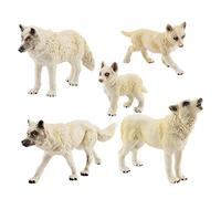 delr Loup Lot de 5 figurines animaux sauvages pour tout-petits - Animal Toys Wolf Figurines Zoo Pack, Cool Collection Expositions Cadeau pour garçons et filles