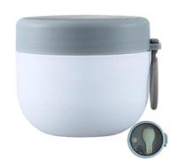 delr Nourriture isolée | thermique 600 ml avec couvercle et cuillère, résistante aux fuites, double couche | Thermos à soupe réutilisable pour travailleurs, bureau et chambres