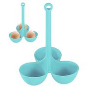 delr Porte-œufs durs - Plateau à œufs à la vapeur en silicone - Résistant à la chaleur - Gadget de cuisine durable pour œufs en chemise bouillante pour cuisson à la vapeur avec 3 grilles