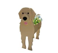 delr Pot de fleurs en forme de vache pour chien, corgi Labrador Golden Retriever, pot de fleurs ou en plein air, support