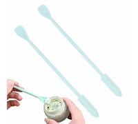 delr Spatule en silicone, spatule de maquillage petite - grattoir pour aliments avec grattoir pour pots de 2 pièces, spatule pour obtenir le dernier maquillage