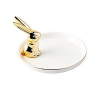 delr Support à bijoux en forme de lapin | Support de bague pour bijoux assiette de bague de lapin | Support de bague de fiançailles de mariage moderne, décoration de plateau d'assiette