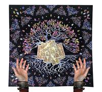 delr Tarot Arbre de Vie Nappe Arbre de Vie Nappe Arbres Celtiques Rituel Tissu Spirituel Couverture Table Tarot Carré Tissu Sacré pour Décoration de la Maison