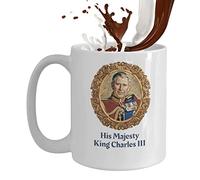 delr Tasse souvenir du roi Charles III | Tasse du couronnement de Charles III de 350 ml | Royal Art Mug Cadeau pour famille, amis, collègues, voisins, parents