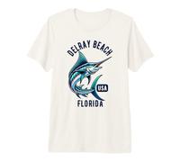 Delray Beach Floride USA Fishing Design T-Shirt Haut de Gamme