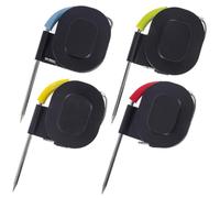 DELSbbq Lot de 4 sondes à viande de rechange, compatibles avec les appareils Weber iGrill & Connect, manchons à code couleur, ensemble de sondes de température de viande avec organisateur de bobine