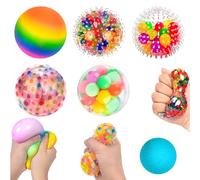 Delsen Lot 6 de Balles Anti-Stress pour Enfant et Adulte, Colorées Balle Antistress, Balle Sensorielle Boules à Presser, Doux Squeeze Anti-Stress pour Soulager Anxiété and se détendre