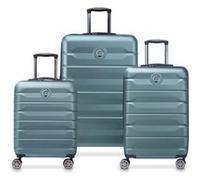 Delsey Paris Air Armour 4 roulettes Set de valises 3 pièces avec soufflet d'extension vert