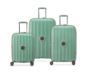 DELSEY Paris - CARROUSEL 2 - Valise soute Rigide Extensible - 76cm x 49cm x 32cm - Set de 3 VALISES - Vert