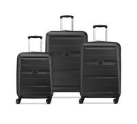 DELSEY Paris - COMETE 4 - Set de 3 valises rigides - Noir | Coque solide & légère, Garantie 5 ans, Serrure TSA, Lot de valises, Zip securitech® 2, 4 doubles roues, ABS