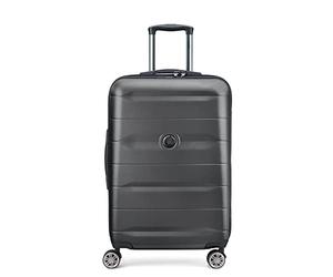 DELSEY Paris - COMETE Plus - Valise soute - 67x46x28 cm - Noir | Coque solide & légère, Garantie 3 ans, Serrure TSA, Taille moyenne L, Zip securitech® 2, 4 doubles roues, Poignée latérale