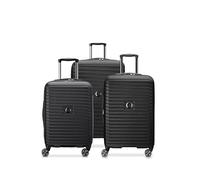 DELSEY Paris Cruise 3.0 Hardside Bagages sous-posés avec 2 Roues, Noir, 3 Piece Set (20/24/28), Hardside Valise Extensible avec roulettes pivotantes