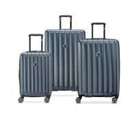 DELSEY PARIS - LONGITUDE - Set de 3 valises rigides - Anthracite | Coque solide & légère, Garantie 10 ans, Serrure TSA, Bagage cabine slim, Lot de valises, Extensible, 4 doubles roues