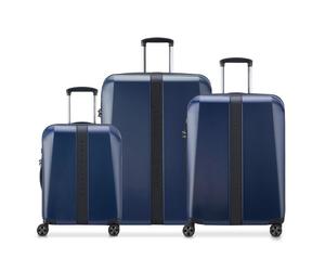 Delsey Paris Promenade Hard 2.0 4 roulettes Set de valises 3 pièces bleu