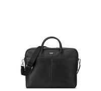 DELSEY Paris Sac d'affaires en Cuir Grainé, 2 Compartiments, Noire, Compatible avec Ordinateur Portable 15,6 Pouces, Bandoulière Ajustable