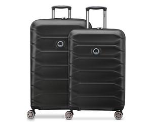 Delsey Paris Set de valises Meteor à 4 roues, tailles M et L, avec soufflet d'extension noir
