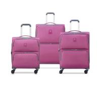 DELSEY PARIS - UCB SOFTSIDE - Set de 3 valises souples 54,5cm/ 65cm/ 76cm - Rose