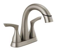 Delta 25765LF-SPPD Broadmoor 4 in. Centerset 2-Handle Pull-Down Spout Bathroom Faucet in SpotShield Brushed Nickel