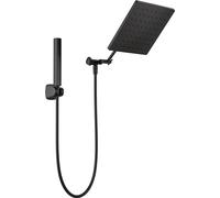 Delta 75527 Universal Showering 1.75 GPM Single Function Modern Rain Shower Head and Hand Shower Combo with Adjustable Extension Arm and Touch-Clean Nozzles - Matte Black