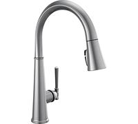 DELTA 9182-AR-PR-DST Emmeline ShieldSpray Robinet de cuisine 1 L à tirer, sans distributeur de savon, Lumicoat Arctic Stainless