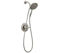 Delta Arvo 14 Series Ensemble de robinet de douche en nickel brossé avec double pommeau de douche In2ition 2 en 1 avec pulvérisateur à main, kit de garniture de valve, SpotShield Stainless 142840-SP-I
