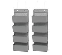 Delta Children Lot de 2 organiseurs à 4 poches à suspendre sur la porte - Solution de rangement et d'organisation facile - Polyvalent et accessible dans n'importe quelle pièce de la maison, gris