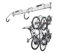Delta Cycle - Support Mural pour 4 vélos de Garage - Support de Rangement pour vélo pour VTT, vélo de Route et vélo électrique - Peut Supporter jusqu'à 136 kg - Design avec Crochet décalé entièrement