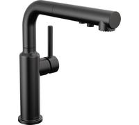 Delta Daneri 16879-BL-DST Robinet de cuisine extractible, robinet d'évier de cuisine avec station d'accueil magnétique, noir mat