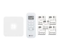 Delta Dore Pack Tyxia 642 connecté pour le contrôle via application de 5 volets filaires avec 5 récepteurs, 1 télécommande et une box maison connectée. Volets connectés, Commande vocale 6351437 Blanc