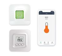 Delta Dore Thermostat mural connecté pour chaudière et pompe à chaleur avec box domotique Pack Tybox 5000 Connecté. Chauffage connecté, programmation, contrôle vocal - 6050637 Blanc