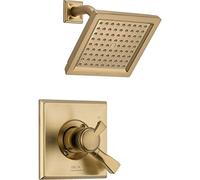 Delta Dryden Série 17 Ensemble de garniture de douche double fonction avec pommeau de douche à jet unique, bronze champagne T17251-CZ (valve non incluse)