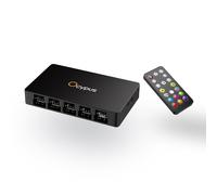 Delta EH10 10-Port PC Fan Hub with Remote Controller- 4-pin PWM or 3-pin ARGB Controller,Magnetic Mount,5V/12V Support,Smart Protection (BK)