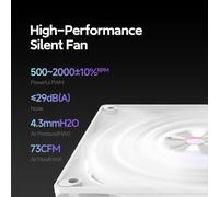 Delta F12 Computer Case Fan,Up To 2000Rpm High Airflow,4-Pin Pwm Control 120Mm Pc Cooling Fan,Low-Noise&Hydraulic Bearing (White-1Pack)¿