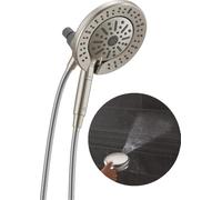 Delta Faucet 6-Setting In2ition 2-in-1 Dual Shower Head with ProClean Spray, Satin Nickel Round Shower Head with Hose, Hand Held Shower Head, Satin Nickel 75655SN